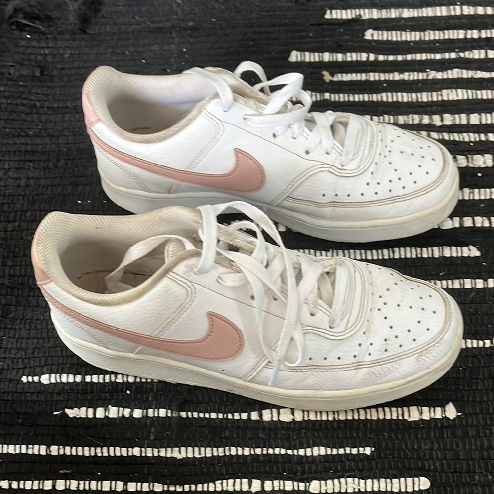 Pink and white Air Force ones